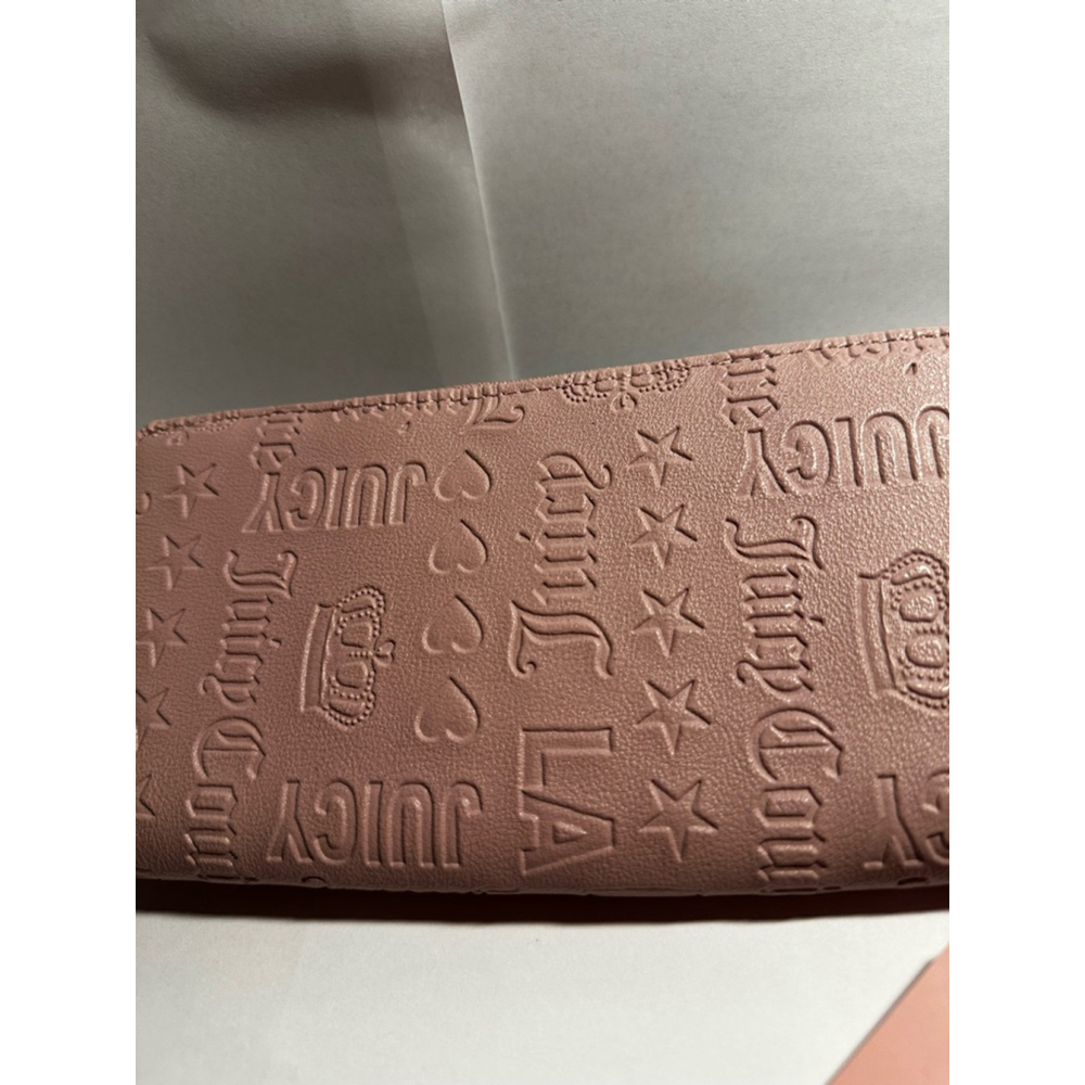 JUICY COUTURE Dusty Blush Pink Embossed Zipper Closure Wallet - Picture 9 of 12